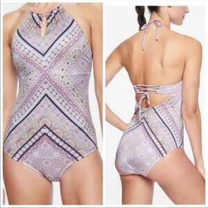 Athleta Aqualuxe Print One Piece Swimsuit
